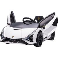 Voiture sport électrique enfants 12V avec télécommande lumières voiture blanche