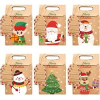 BUNTHAUS Lot de 24 boîtes à bonbons de Noël Père Noël – Coffrets cadeaux créatifs en papier kraft pour biscuits, chocolats et cadeaux de fête