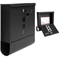 Grande boîte aux lettres pour lettres, journaux, prospectus, format A4, noire