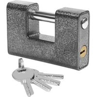 Cadenas extérieur 4 clés – Acier trempé monobloc 12mm – Sécurise garages, containers, portails – Protection contre le vol