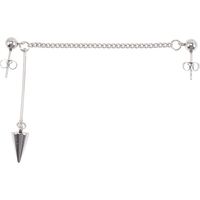 Boucles D'Oreilles À Double Perçage Femme Style Minimaliste Élégant Chaînes Et Franges Argentées Accessoires Légers Pour Mariage Fête Et Quotidien