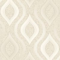 Cream Gold Geometric Glitter Wallpaper Vinyl Textured Retro Fine Decor Quartz
