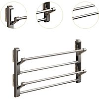 Étagère à chaussures murale pliable en aluminium à 2 niveaux pour porte de chambre 1 étagère à chaussures pliable à 2 niveaux Rangement de chaussures Articles ménagers et de nettoyage