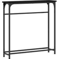Table console,Table d'appoint,Bout de canapé,Meuble d'entrée Chêne noir 75 x 19,5 x 75 cm Bois d'ingénierie