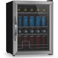 Klarstein Réfrigérateur Pour Boisson 60L - Porte Vitrée Double, LED, 0-13°C, 3 Étagères Amovibles, Mini Frigo Boissons, Température Réglable, Design Compact