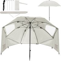 Randaco Ombrellone multifunzione 2 in 1 per spiaggia e giardino, protezione UV 50+, montaggio rapido, con picchetto e borsa
