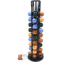 QORVA-Porte-capsules Nespresso, distributeur de capsules de café Nespresso, 40 capsules rotatives à 360°, noir
