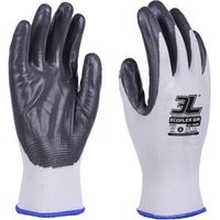Pack de 12 guantes de nylon y nitrilo gris ecoflex mediana (Talla 8)
