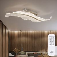 Plafonnier plafonnier salon lumière chambre lampe salle à manger lumière, métal aluminium plastique nickel mat, télécommande dimmable, 23W 1300Lm 2700-6500K, L 80 cm