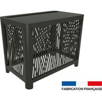 Cache climatisation ajouré en acier gris anthracite – Dimensions L 925 x h 790 x P 471 mm – Circulation d'air optimale