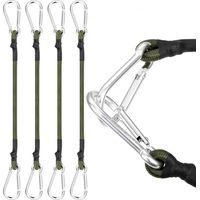 Sollbry Lot de 4 extenseurs avec crochets, tendeur en caoutchouc avec mousqueton, 30 cm, avec mousqueton, tendeur de bagages solide, tendeur en caoutchouc avec crochet pour bagages, camping, voiture,