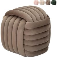Moderner Samt-Pouf Softy mit gestepptem Design - Grau