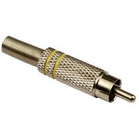 S-IMPULS Connecteur RCA, métal, jaune, avec protection contre les plis