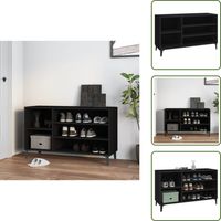 Armoire à chaussures Noir 102x36x60 cm Bois d'ingénierie - Armoire À Chaussures - Meuble Chaussure - Rangement Chaussures - Étagère Chaussures - Entrée Organisateur