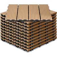 Jiubiaz 66 baldosas de terraza WPC para balcón y jardín instalación sin herramientas adecuadas para áreas grandes teca 30x30cm