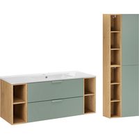 Set di mobili da bagno con lavabo Oria verde 120cm