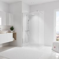 Panneau mural Blanc brillant, Schulte, 100 x 255 cm