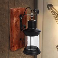 Lampe murale rustique vintage, lampe d'art en bois pour l'industrie créative, E27, Escalier salon chambre café bar