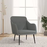 Fauteuil Salon Confortable, Chaises pour Salon, Siège élégant pour Chambre Gris foncé 63x76x80 cm Tissu ZSD94680
