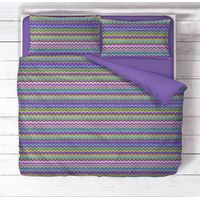 BEATRICE Housse de couette lilas en pur coton Made in Italy Cm. 155X200