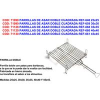 SONECOL parrilla doble zincada 35x35 cm , Parrilla zincada 35x35 668- Parrilla zincada marca SONECOLParrilla para asar en fuego de leña o carbón Medidas: 35x35 cm Mater