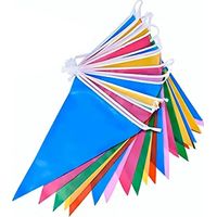 10Pcs Guirlande Drapeaux Colorés Banderoles Déco Suspendue 50M Longueur pour Extérieur