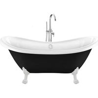 Vasca da bagno freestanding con piedini DARLINGTON Nera 175 cm Piedini di leone Bianchi