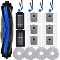Kit d'accessoires compatible avec le robot aspirateur ECOVACS DEEBOT T30C OMNI, T30C Omni Gen2, 1 brosse principale, 6 sacs à poussière, 4 serpillères, 2 filtres, 4 brosses latérales, kit