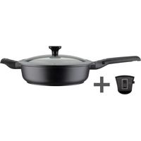 Fritteuse 28 cm Easy Click aus Aluminium und Kunststoff mit Glasdeckel - GSW - 167833 - Schwarz