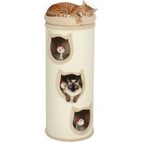 JSSEVN - Torre rascador para gatos de 4 niveles, 96 cm, con cama extraíble y escondites.