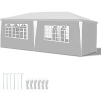 SWANEW Tenda per feste Grande tenda per feste con pannelli laterali rimovibili finestre Tenda per campeggio o pergolato Bianco 3x6m