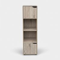 Librería moderna ahorra espacio con estantes y puertas 30x29x120 Oreni - Roble