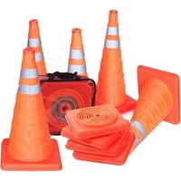 Lot de 5 cônes de signalisation pliables de 45,7 cm pour parking de route