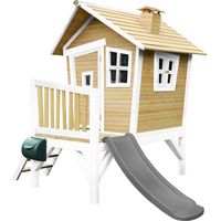 Axi Robin Maison Enfant Avec Toboggan Gris Aire De Jeux Pour L'Extérieur En Marron & Blanc Maisonnette / Cabane De Jeu En Bois Fsc