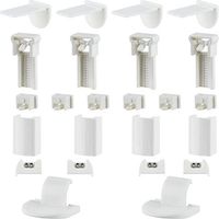 Lot de 8 Support de Serrage pour Store Plissés - Supports de Fixation sans Percage à Serrer avec 8 Bouchons de 2 mm, Klemmfix Halterung sans Perage, pour Plissés avec Quatre Cordons, Motif Floral