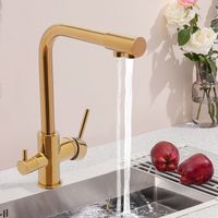 3 Wege Trinkwasserhahn Armatur Gold Küchenarmatur Wasserfilter Wasserhahn DE