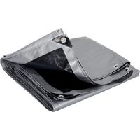 Bâche de protection en polyéthylène WOLTU, Bâche étanche et indéchirable, 280g/m2, 2x3 m, Gris+noir
