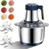 Mini Hachoir Electrique,5L Hachoir A Viande Polyvalent Avec Deux Lames De Coupe,Hachoir Electrique De Cuisine Pour Viande,Légumes,Fruits Et Aliments Pour Bébés,500 W,Réglable Sur 5 Niveaux