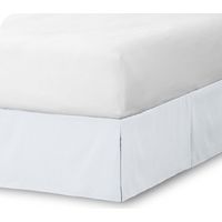 Jupe de lit plissée de luxe,Jupe plissée longue, style ample, couleur unie, blanche, taille standard(198X203+38CM)