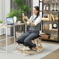 Chaise ergonomique à genoux, tabouret de méditation, chaise de bien-être pour la maison, le bureau et la méditation, noire