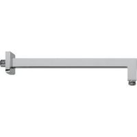 Braccio per soffione doccia quadrato in ottone cromato completo di rosone lunghezza 350 mm
