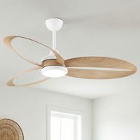 Parrot Uncle Ventilateur plafond avec lumière LED 106 cm, moteur DC silencieux, télécommande, 6 vitesses, LED dimmable 3 couleurs, réversible été hiver pour chambre salon