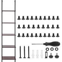 Mophorn Industrial Square Pipe Shelf, 5 Tier, 15.6x11.8in, Wall-Mount, Rustic Wood, Storage, Kitchen Bedroom Bathroom Living Room, Black