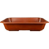 Vaso Cinese rettangolare in plastica marrone per bonsai 49,5x34x10 cm - H398C