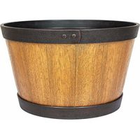 45cm Large Oban Whiskey Barrel - Plastic - L45 x W45 x H26 cm - Light Oak