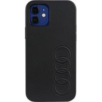 Custodia rigida Audi in pelle sintetica per iPhone 12/12 Pro 6.1, colore nero/nero, modello AU-TPUPCIP12P-TT/D1-BK