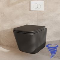 LOMAZOO Pack WC suspendu avec réservoir encastré carré noir -