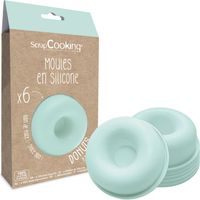 ScrapCooking 2913 - Set di 6 stampi per Donuts - Ciambelle in silicone – Ciambelle e Babas – Kit pasticceria forme 3D per torte – stampi singoli morbidi – adatto per forno e lavastoviglie