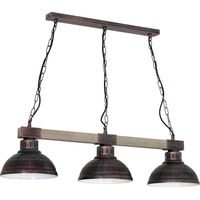 Suspension loft Hakon 3xE27 brun bois clair Luminex