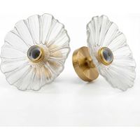 Emitto Ceiling Light Flower Clear Glass Fixture Chandelier Flush Mount 2 PCS